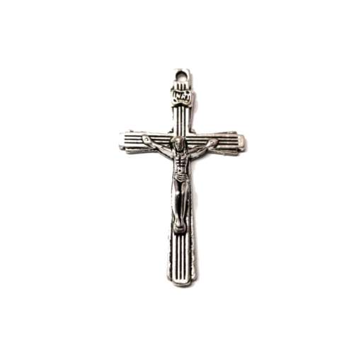 Pendants / Cross -Silver Metal Pendant - 1pc - 43x24mm / Beads for crafting
