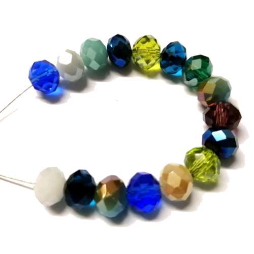 Beads / Crystal Beads color mix- 16pcs  - 8mm - Hole +/-1.5mm / Beads for crafting