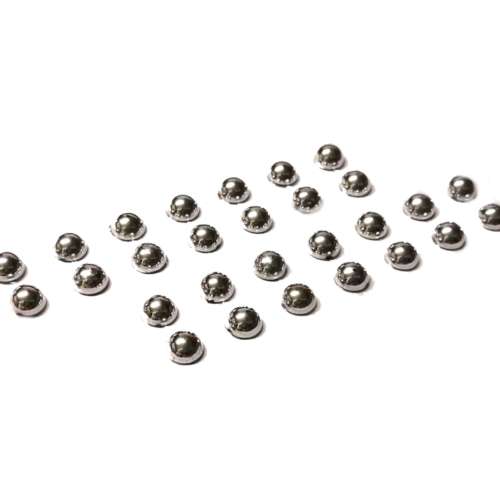 Stickers / Acrylic Stickers - 6mm - 28pcs - half ball shape - silver / Stickers for crafting