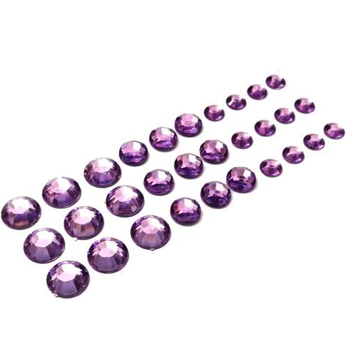 Stickers / Acrylic Stickers - 6-10mm - 30pcs - diamond shape - purple / Stickers for crafting