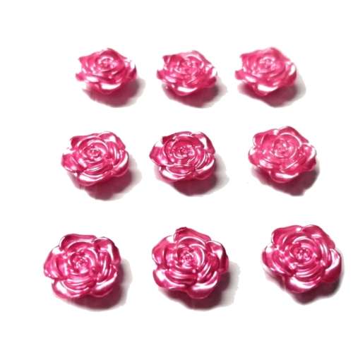 Stickers / Acrylic Stickers - 12mm - 9pcs - roses - pink / Stickers for crafting