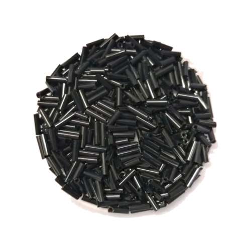 Beads / Glass  Seed Beads - +/-370pcs  - 6x2mm - black / Beads for crafting