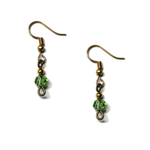 Findings / Earring Hooks with Crystal beads to connect - 2pcs / Beads for crafting