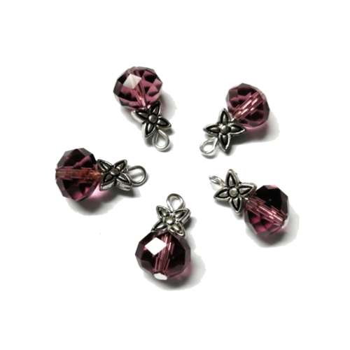 Charm / Pendant - Crystal Bead 10mm/ 1pc - Total+/-18mm / Beads for crafting