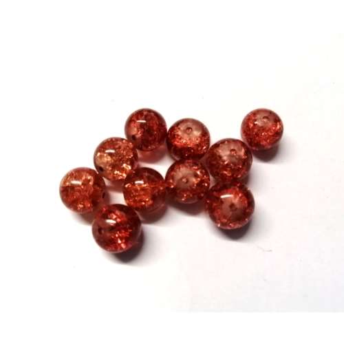 Beads / Glass Crackle Beads - 10pcs  - 10mm / Beads for crafting