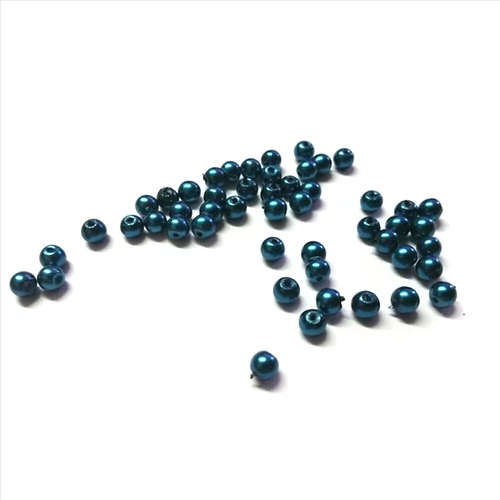 Beads /Glass Pearl Beads - 50pcs  - dark turquoise  - 3mm / Beads for crafting