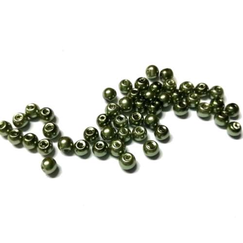 Beads /Glass Pearl Beads - 50pcs  - green  - 3mm / Beads for crafting