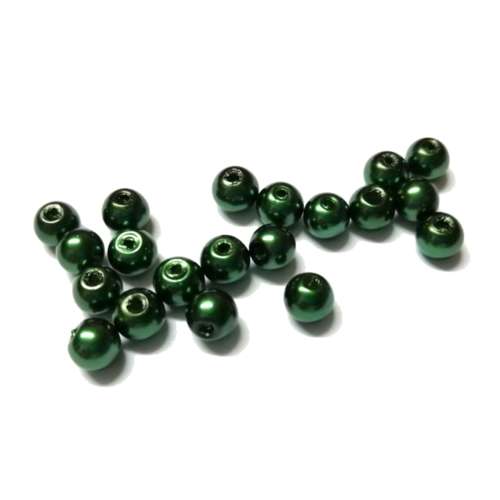 Beads /Glass Pearl Beads - 20pcs  -green - 6mm / Beads for crafting