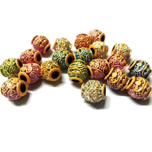 BEADS / Acrylic Beads - 15mm -  20 pcs - color mix -Hole 6mm / BEADS for crafting