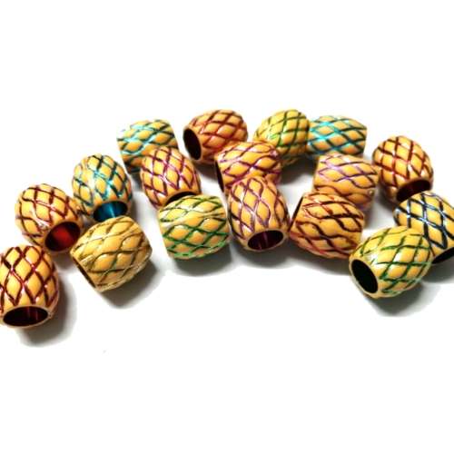 BEADS / Acrylic Beads - 16mm -  17 pcs - color mix -Hole 9mm / BEADS for crafting