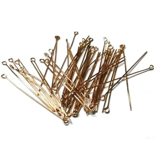 FINDINGS / Eye Pin - 50pcs  - 50mm - Gold Color / FINDINGS for crafting