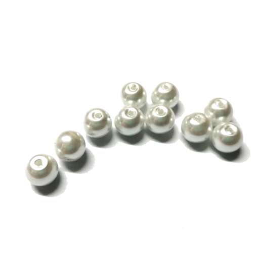 Beads /Glass Pearl Beads - 10pcs  - white - 8mm / Beads for crafting