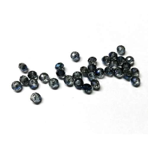 Beads /Crystal Beads smoked blue- 33pcs  - 4mm - Hole +/-1.0mm / Beads for crafting