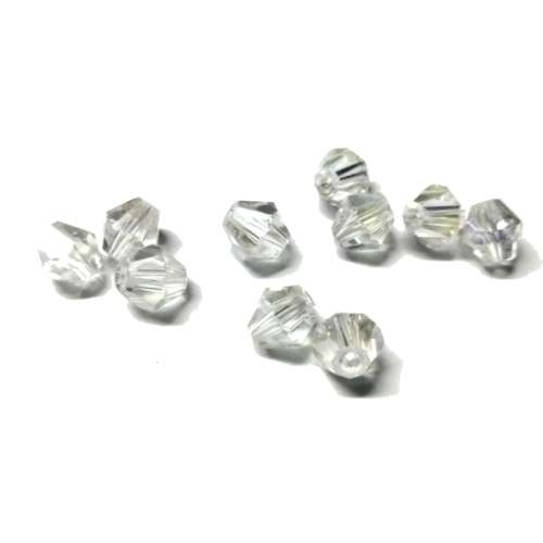 Beads - Crystal Beads clear- 10pcs  - 6mm - Hole +/-1.1mm- Beads for crafting