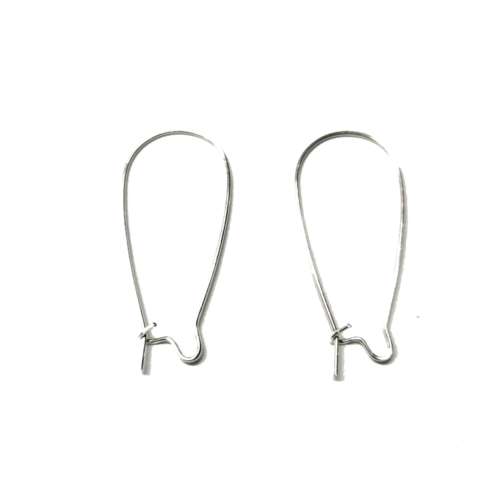 Findings / Big Earring Hooks - 10pcs  - Silver color / Findings for crafting