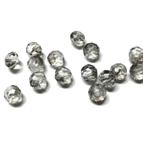 Beads / Crystal  Beads - Grey smoked- 15pcs  - 8mm / Beads for crafting