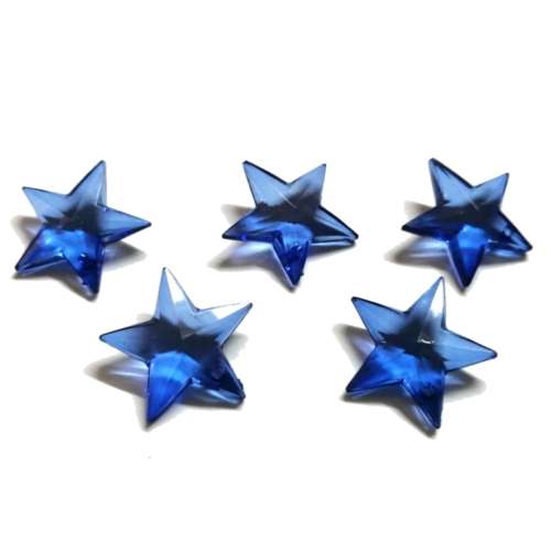 Beads /Acrylic Beads - 17.5mm -  5 pcs - blue - Stars/ Beads for crafting