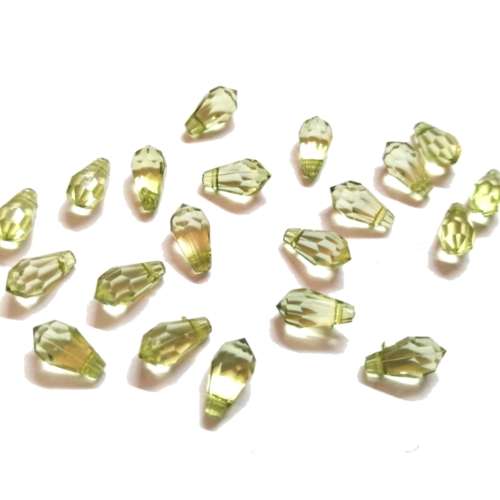 Beads /Acrylic Beads -11mm -40pcs-light green-drops- crystal optic/ Beads for crafting