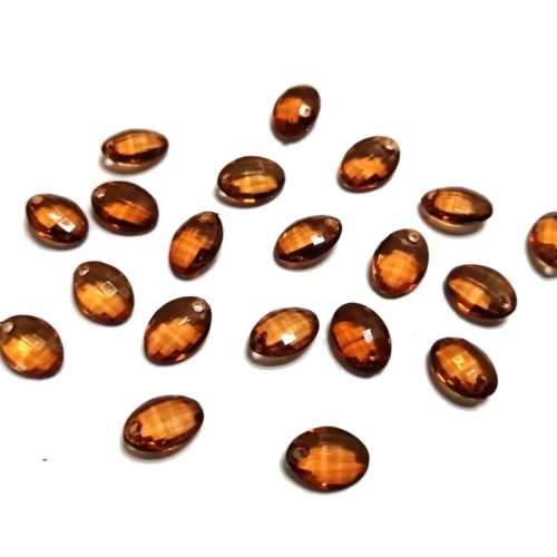 Beads / Acrylic Beads - 10mm -  25 pcs Crystal Optic oval / Beads for crafting