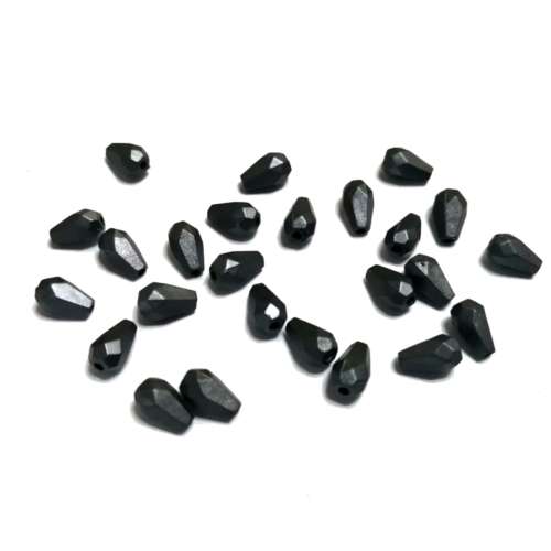 Beads / Acrylic Beads - 8mm -  25 pcs - metallic grey faceted drops / Beads for crafting