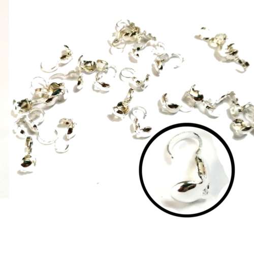 Findings / Calottes End Beads,  - 4mm - 30pcs - Silver color / Beads for crafting