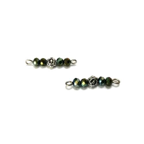 Beads / Crystal Bead Connector - p. 1pc  - shiny green  - 25x5mm / Beads for crafting