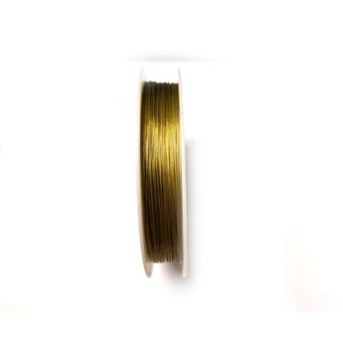 Wire / Tigertail-Steel Wire flexible/0.38mm-Antique GOLD - +/-45m Roll / Wire for crafting
