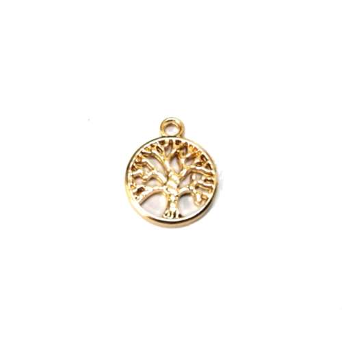 Pendant  - Pendant - Gold Metal -Tree of Live  - 1pc - 18x15mm - for crafting