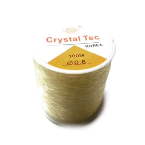 Elastics / Elastic String Crystal Tec / 0.8mm -  p. 100m-Roll / Beads for crafting
