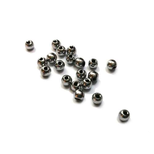Beads - Hematite Beads - 4mm ball - 20pcs - Silver plated / Beads for crafting