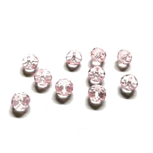 Beads - Crystal Beads - 8mm - clear rose - 10pcs- Beads for crafting