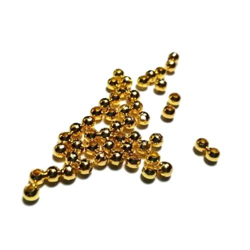 Beads - Crimp- Metal Beads - 50pcs -4mm ball - Gold- Beads for crafting
