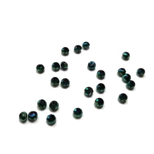 Beads / Crystal  Beads - 3mm- rainbow green - 25pcs / Beads for crafting