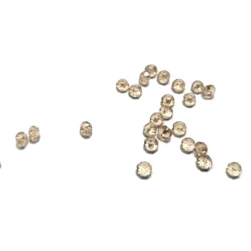 Beads / Crystal  Beads - 3mm- clear sand brown - 25pcs / Beads for crafting