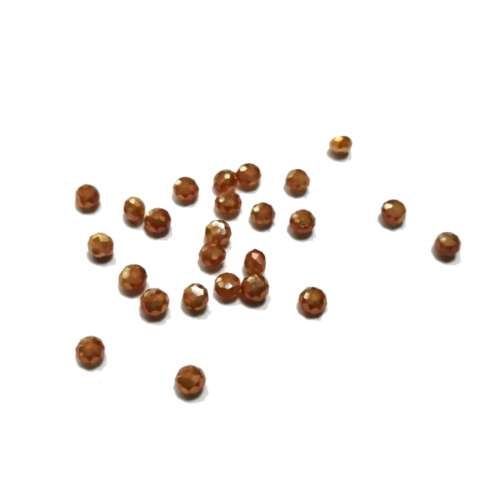 Beads / Crystal  Beads - 3mm- shiny orange brown - 25pcs / Beads for crafting