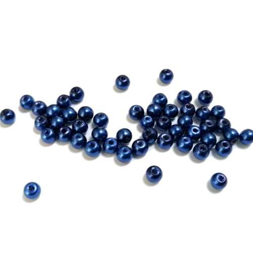 Beads /Glass Pearl Beads - 3mm  - king blue  - 50pcs / Beads for crafting