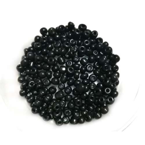 Beads / Glass  Seed Beads - 200pcs  - 4mm Size 6 - black / Beads for crafting