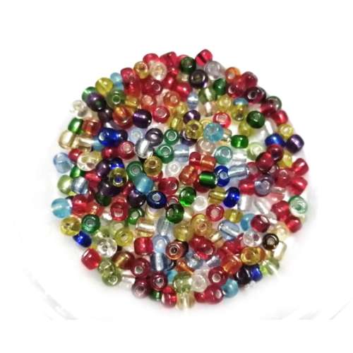 Beads / Glass  Seed Beads - 250pcs  - 4mm Size 6- Color Mix / Beads for crafting
