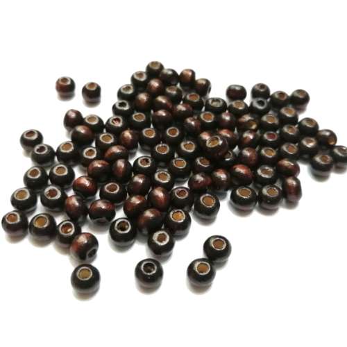 Beads / Wood Beads - brown- 100pcs - 6mm / Beads for crafting