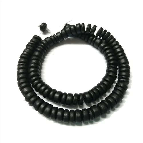 Beads / Coconut Wooden Beads - BLACK -8mm- String +/-38cm / Beads for crafting