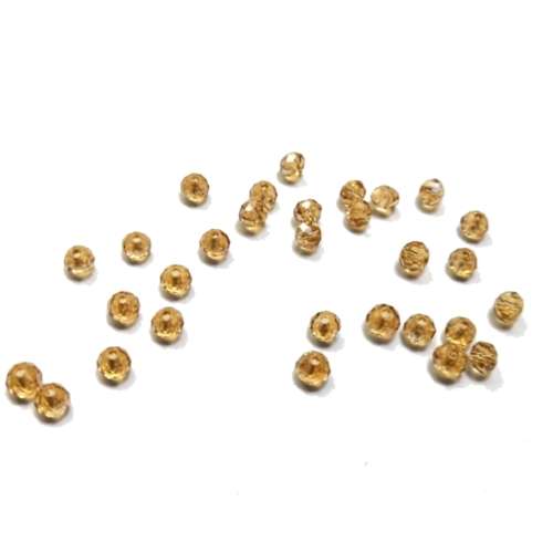 Beads / Crystal Beads- 4mm - clear beige brown  - 30pcs / Beads for crafting