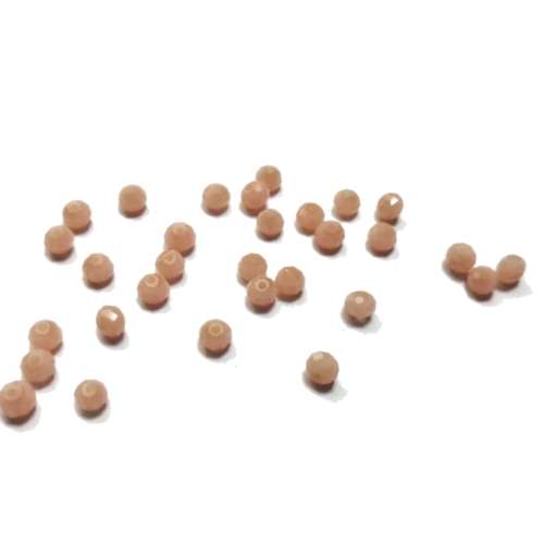 Beads / Crystal Beads- 4mm - mat milky orange  - 30pcs / Beads for crafting