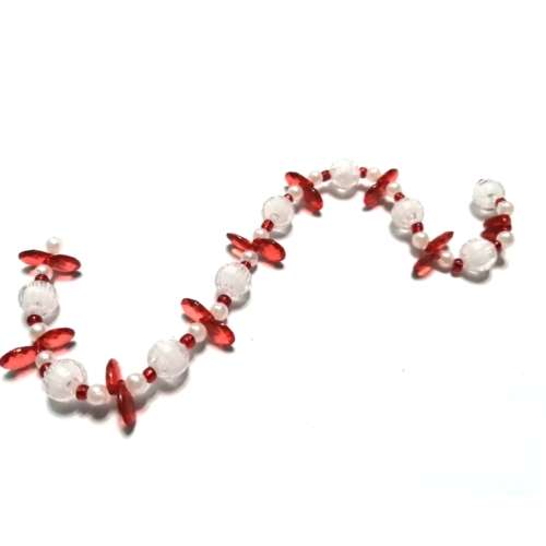 Beads / Acrylic Beads - 2-3-8mm -  63pcs - 20cm String- for jewellery crafting