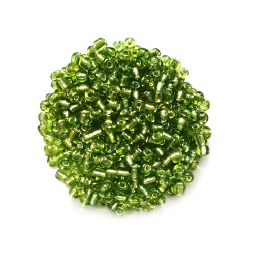 Beads / Glass  Seed Beads +/-200pcs  - 4mm Size 6- Grass Green / Beads for crafting