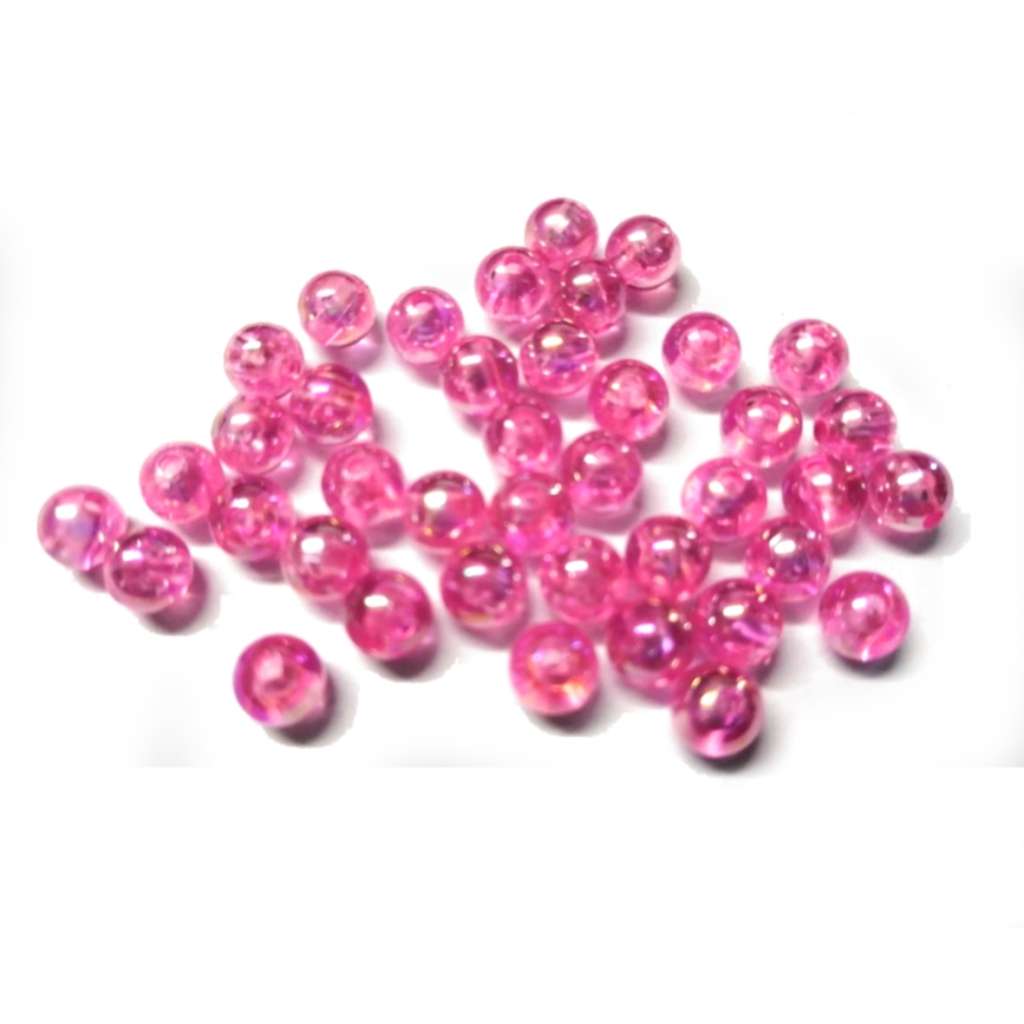 Beads / Acrylic Beads - 6mm ball -  40pcs - pink - glossy glass optic / Beads for crafting