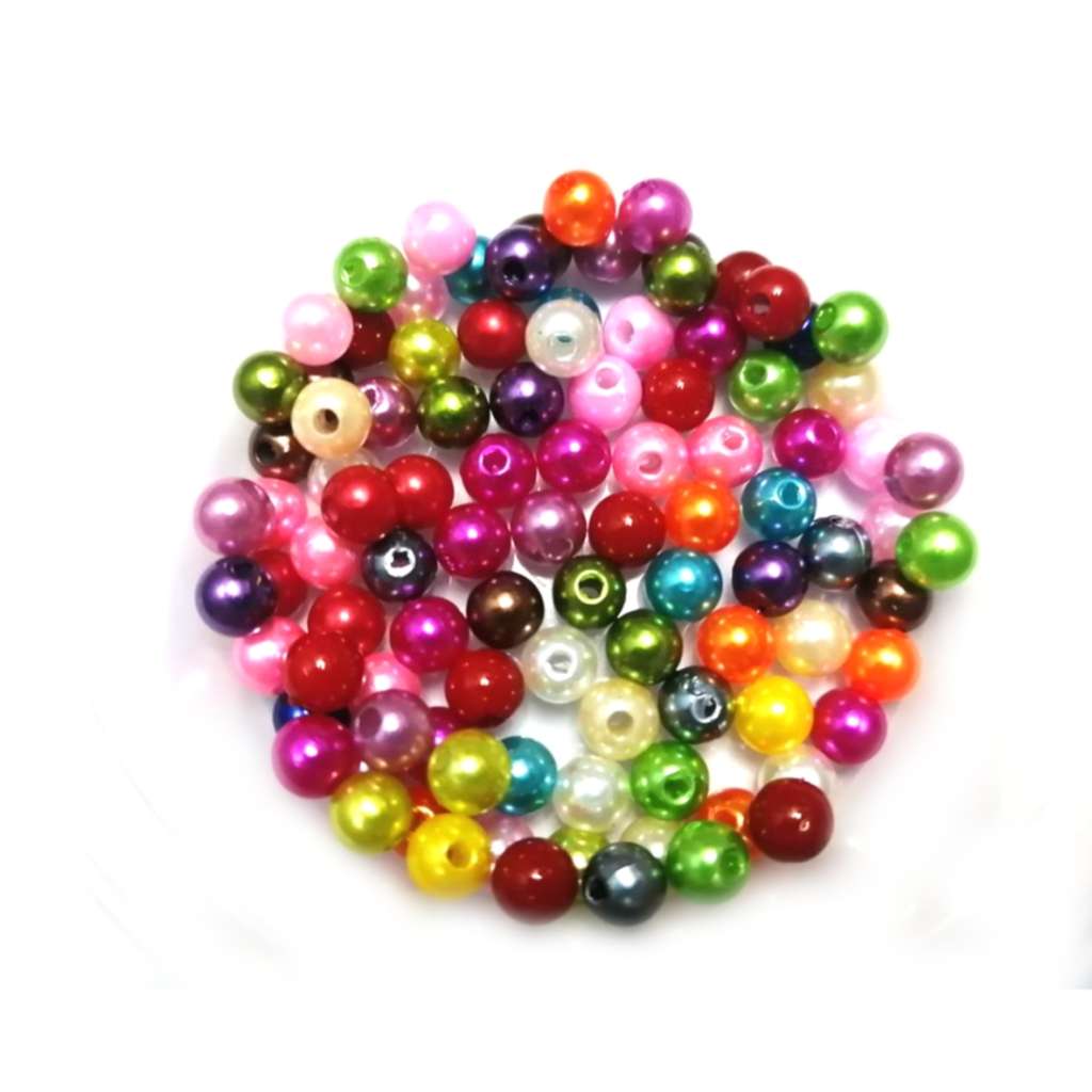 Beads / Acrylic Beads - 6mm -  100pcs - color mix - for jewellery crafting