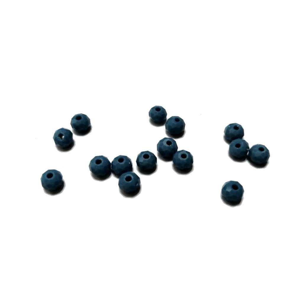 Beads / Crystal Beads -6mm- mat medium blue- 15pcs / beads for crafting