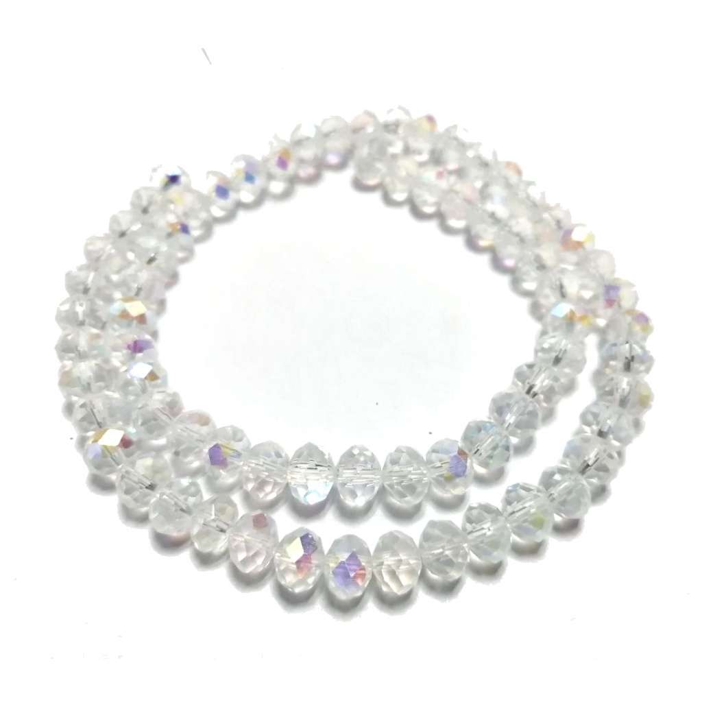 Beads / Crystal Beads - 8mm -shiny  color less- String +/-68pcs / Beads for crafting