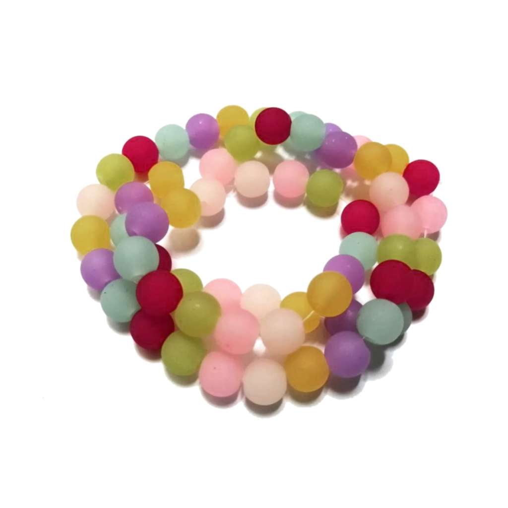 Beads / Frost Acrylic smooth Beads -8mm - 60pcs- 43cm String / Beads for crafting