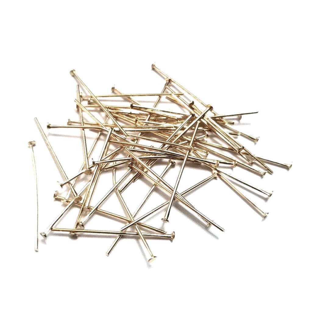 Findings / Head Pins - 50pcs  - 30mm - Gold Color / Findings for crafting